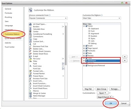 Enable Developer Tab