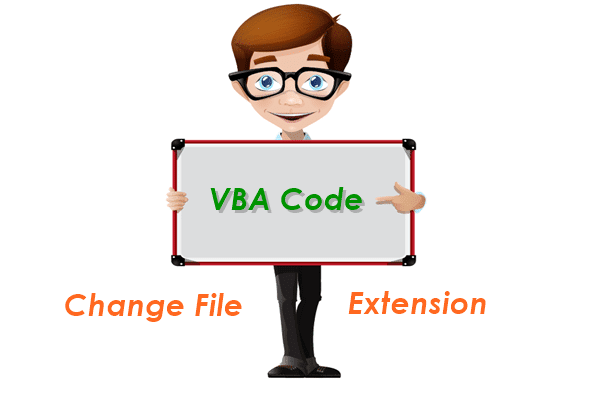 Код VBA для изменения расширения файла